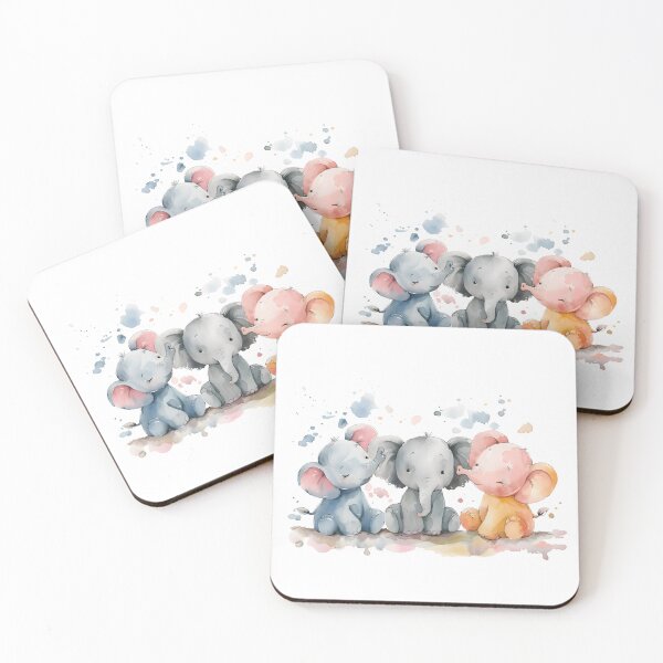 Item preview, Playful Baby Elephants: Watercolor Bliss designed and sold by AI-Only Creations.