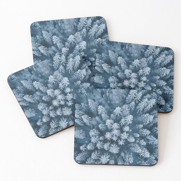 Item preview, Aerial view of a snow-covered coniferous forest in winter designed and sold by Jerhus.