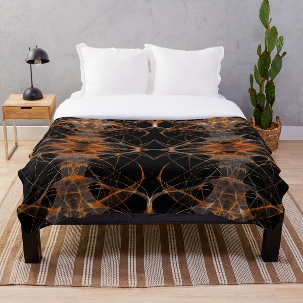 Aperçu de l'œuvre Motif géométrique en noir et orange v.3 créée et vendue par Print2Harbor.