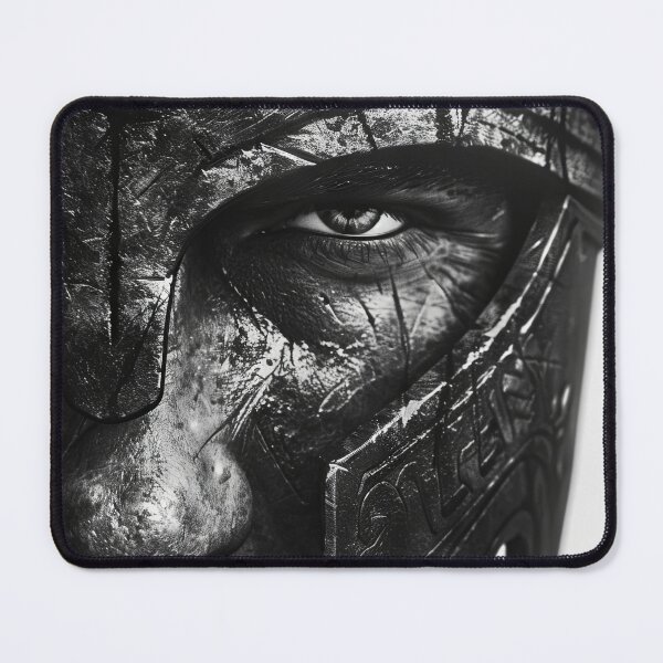 Item preview, Close-up of the face of a warrior in a helmet designed and sold by Jerhus.
