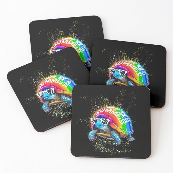 Item preview, Funny summer turtle with glasses and a rainbow shell designed and sold by LeviABI.
