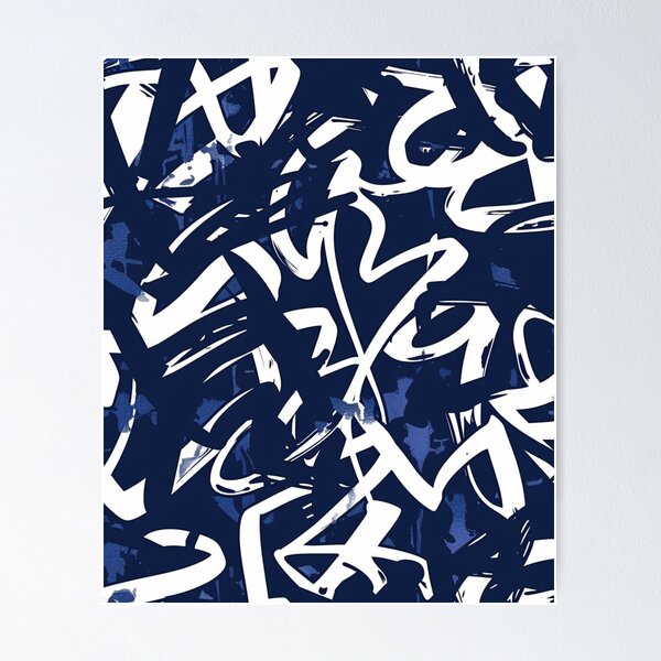 Item preview, Navy Graffiti Style designed and sold by PrintsByFrank.