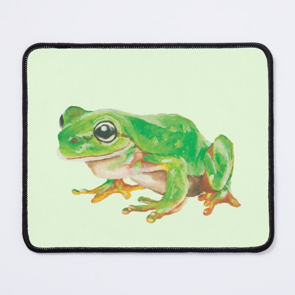 Item preview, Green Tree Frog Under Leaf Watercolor Painting  designed and sold by harrifangs.