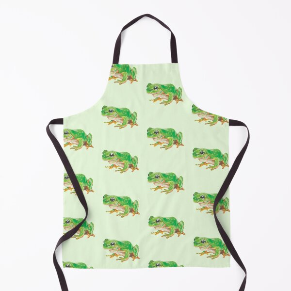 Item preview, Green Tree Frog Under Leaf Watercolor Painting  designed and sold by harrifangs.
