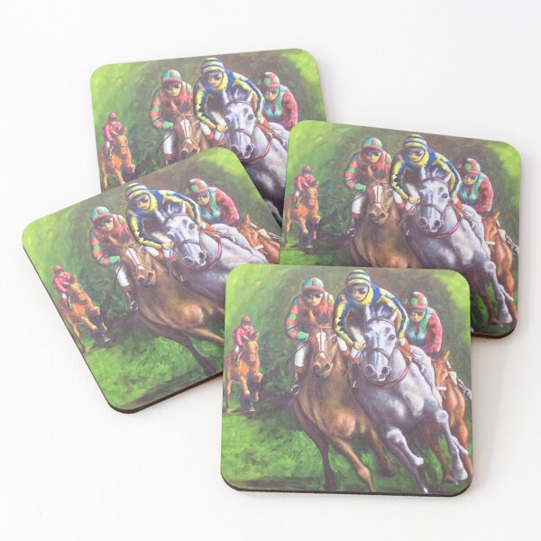 Item preview, Racehorses coming round the final bend designed and sold by PruDesigns.