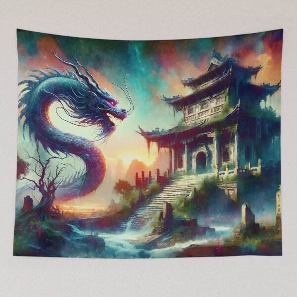 Item preview, Chinese Dragon facing Ancient Temple designed and sold by h00ch2003.