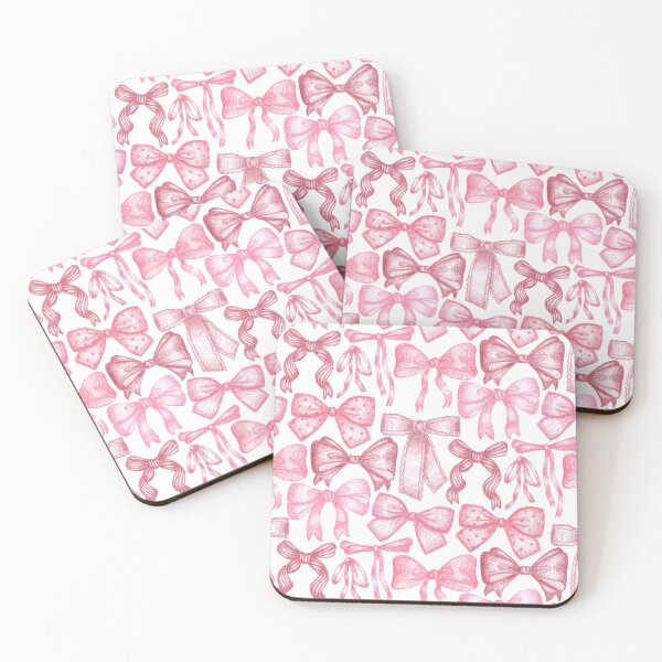 Item preview, Pink Cute & Croquette Bows Pattern designed and sold by MilaMooDesigns.