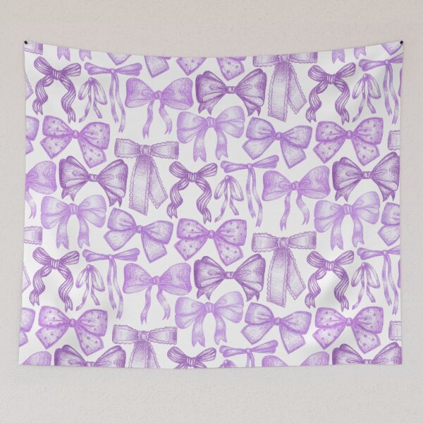 Item preview, Lavender Purple Cute & Croquette Bows Pattern designed and sold by MilaMooDesigns.