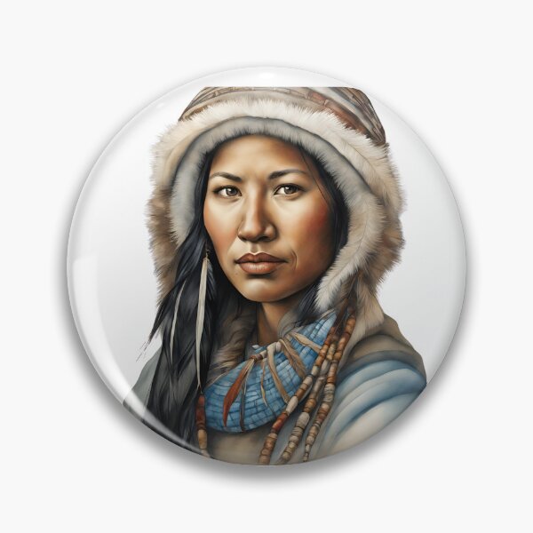 Item preview, Inuit Watercolor Art, Inuit Woman, Inuit Style, Yupik, Alaska designed and sold by SRLND.
