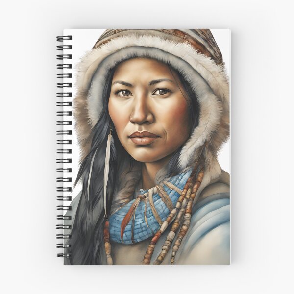 Item preview, Inuit Watercolor Art, Inuit Woman, Inuit Style, Yupik, Alaska designed and sold by SRLND.