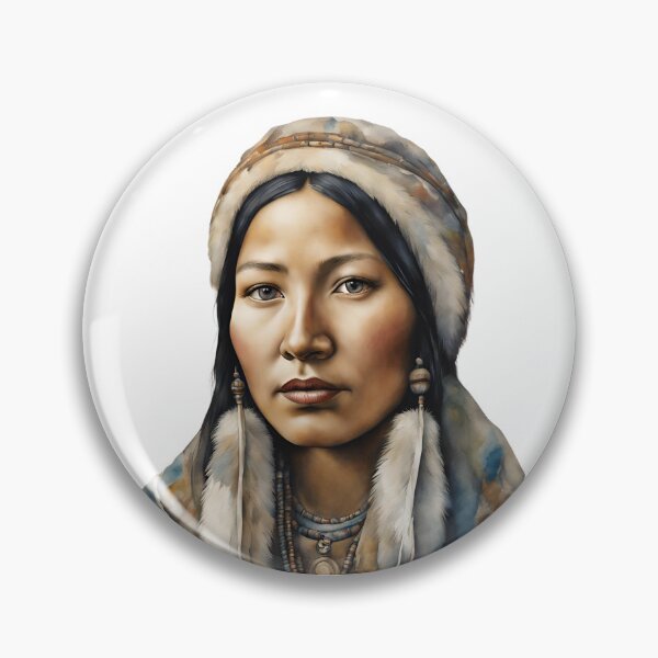 Item preview, Inuit Watercolor Art, Inuit Woman, Inuit Style, Yupik, Alaska designed and sold by SRLND.