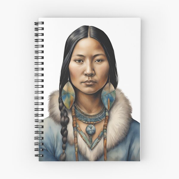 Item preview, Inuit Watercolor Art, Inuit Woman, Inuit Style, Yupik, Alaska designed and sold by SRLND.