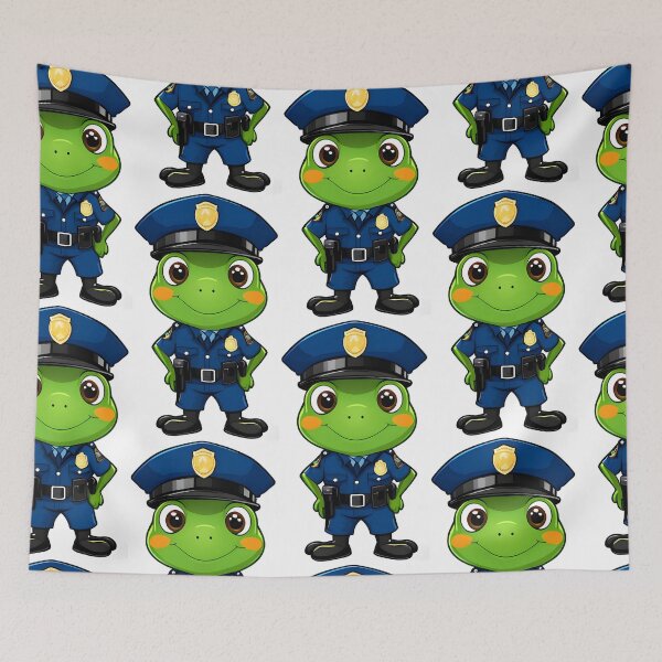 Item preview, A Cute Police Frog designed and sold by DWorriBHappi.