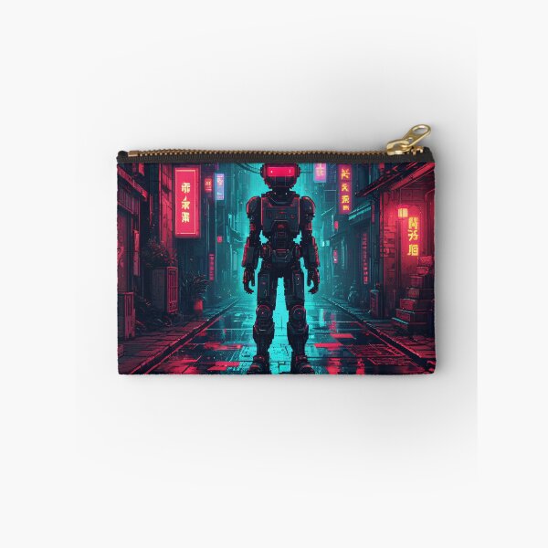 Item preview, Robot in traditional cyberpunk street designed and sold by AIExtinctionist.