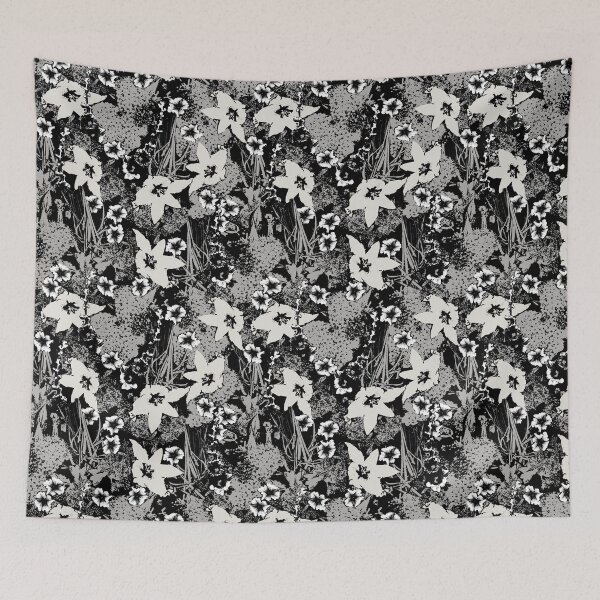 Item preview, White Lilies on black and gray background designed and sold by Alex  Blud.