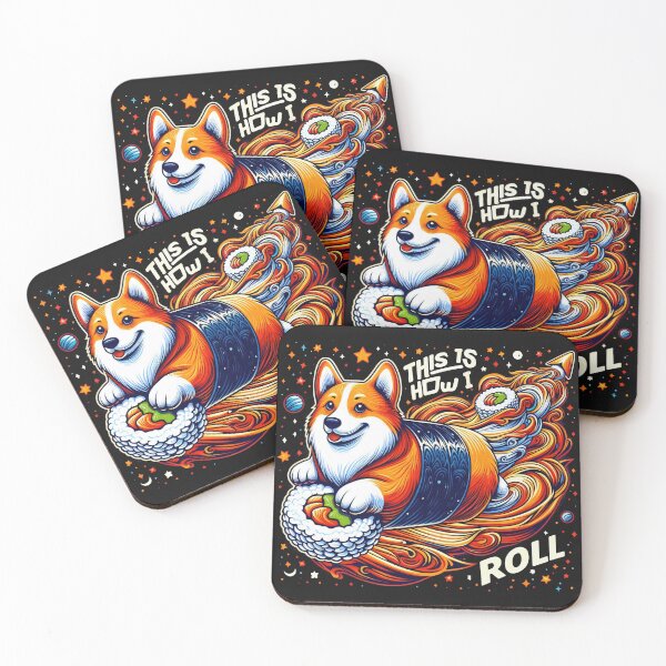 Item preview, Cosmic Corgi Sushi Roll - Whimsical Fusion designed and sold by zoughlal.