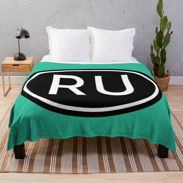 Item preview, RU Initials Monogram Oval White Letters designed and sold by Jeallan Designs.