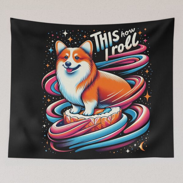 Item preview, Cinnamon Roll Corgi - Whimsical Dog Pun designed and sold by zoughlal.