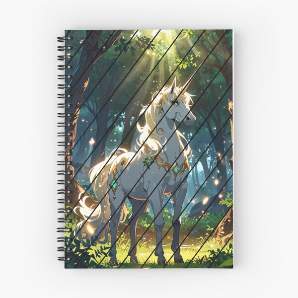 Item preview, "Forest Guardian" anime style unicorn illustration designed and sold by KatDesings.