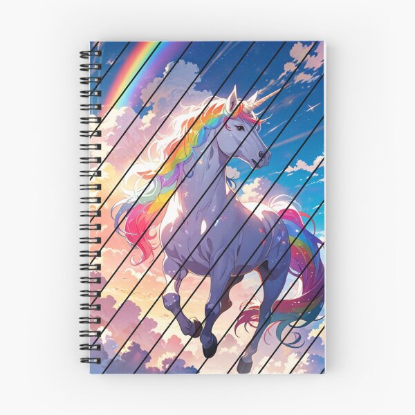 Item preview, "Rainbow Dream" anime style unicorn illustration designed and sold by KatDesings.