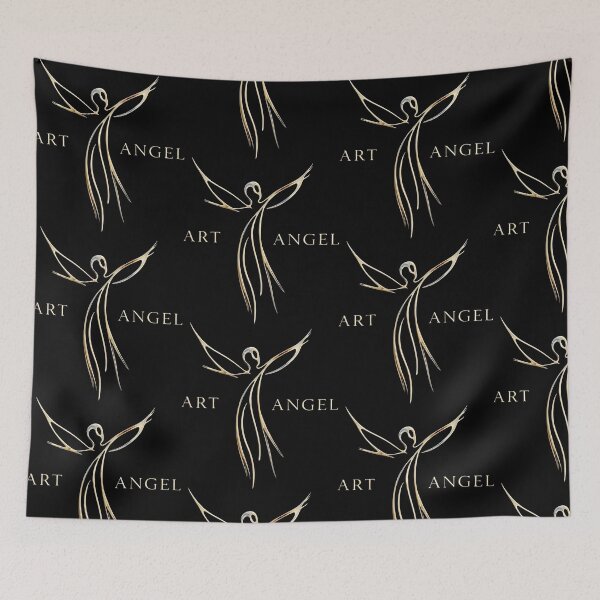 Item preview, ART ANGEL: A Golden Abstract Angel on a Black Canvas designed and sold by SplashTastic.