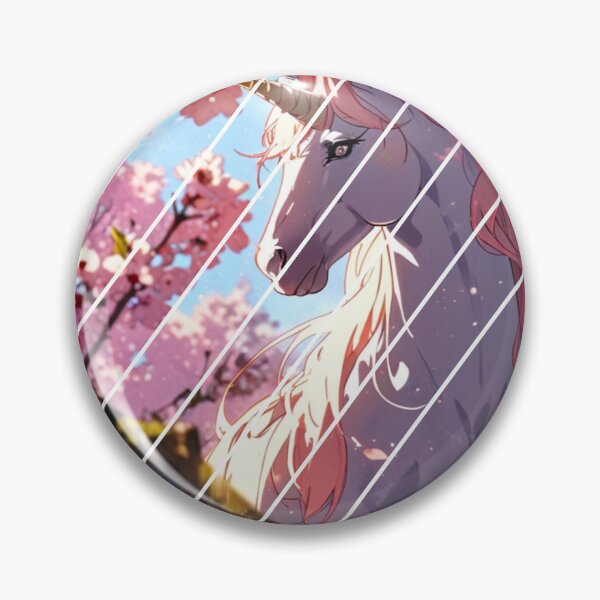 Item preview, "Cherryblossom Unicorn" anime style unicorn illustration designed and sold by KatDesings.