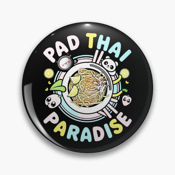 Item preview, PAD THAI PARADISE: A Vibrant Cartoon Feast in Black, White, Blue, and Orange designed and sold by SplashTastic.