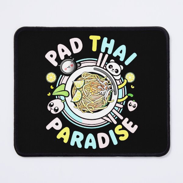 Item preview, PAD THAI PARADISE: A Vibrant Cartoon Feast in Black, White, Blue, and Orange designed and sold by SplashTastic.