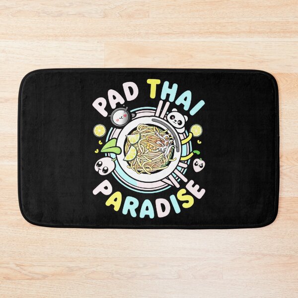 Item preview, PAD THAI PARADISE: A Vibrant Cartoon Feast in Black, White, Blue, and Orange designed and sold by SplashTastic.