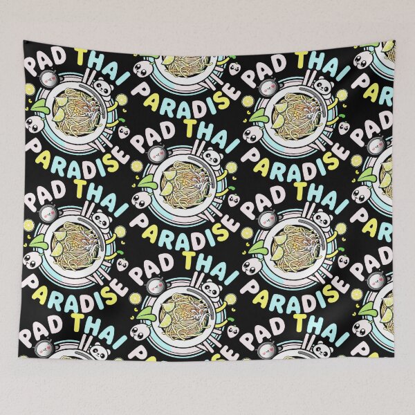 Item preview, PAD THAI PARADISE: A Vibrant Cartoon Feast in Black, White, Blue, and Orange designed and sold by SplashTastic.