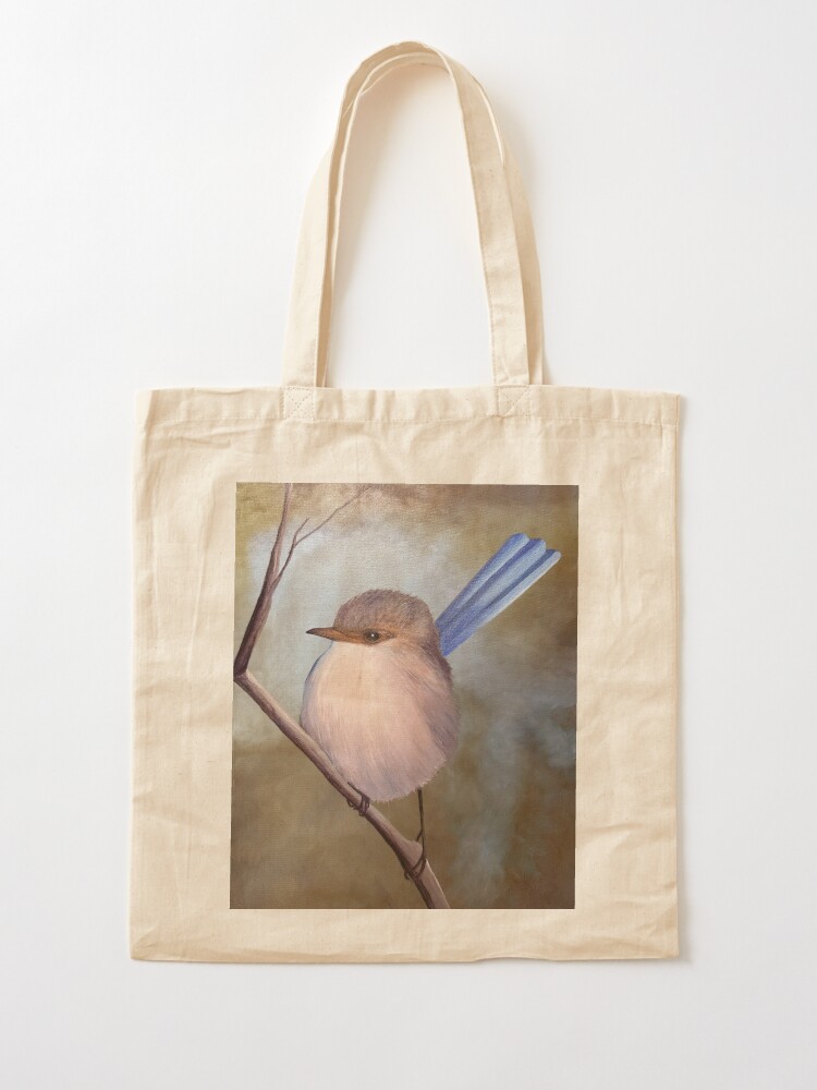 Thumbnail 2 of 5, Tote Bag, Little Blue Wren designed and sold by KellyLoganArt.