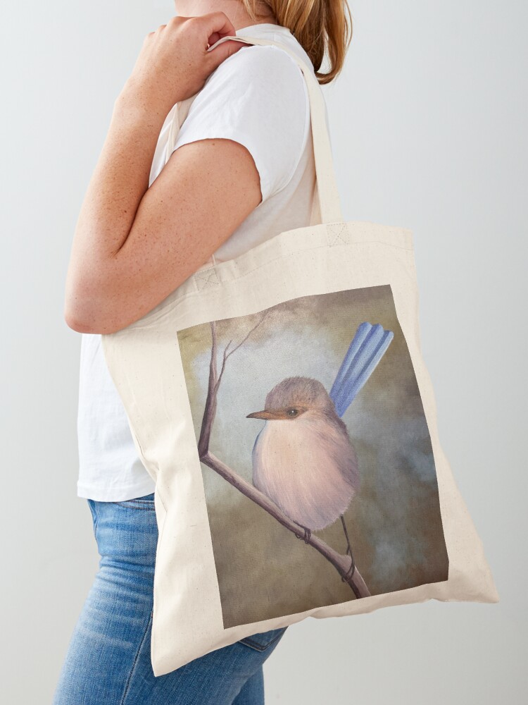 Thumbnail 1 of 5, Tote Bag, Little Blue Wren designed and sold by KellyLoganArt.