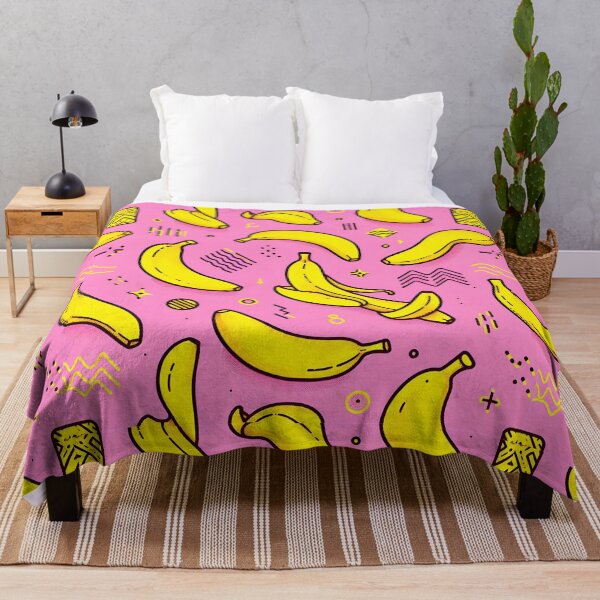 Item preview, Pink and Yellow Crazy Banana Pattern for Modern Eclectic Decor designed and sold by kathrynchill.