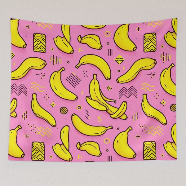 Item preview, Pink and Yellow Crazy Banana Pattern for Modern Eclectic Decor designed and sold by kathrynchill.