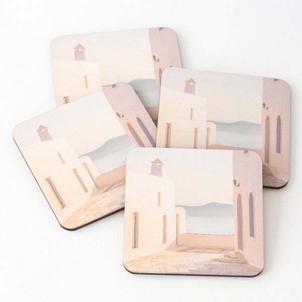 Item preview, Milos, Greece I Sunset light in Oia Cyclades white architecture with its summer pastel aesthetic with panoramic view of the Mediterranean sea ocean and the orange golden light of the greek mountain designed and sold by Julie Travel Photography.