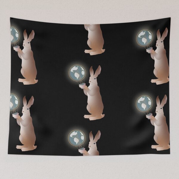 Item preview, A rabbit with a lamp shaped like the Earth designed and sold by HEERMANArt.