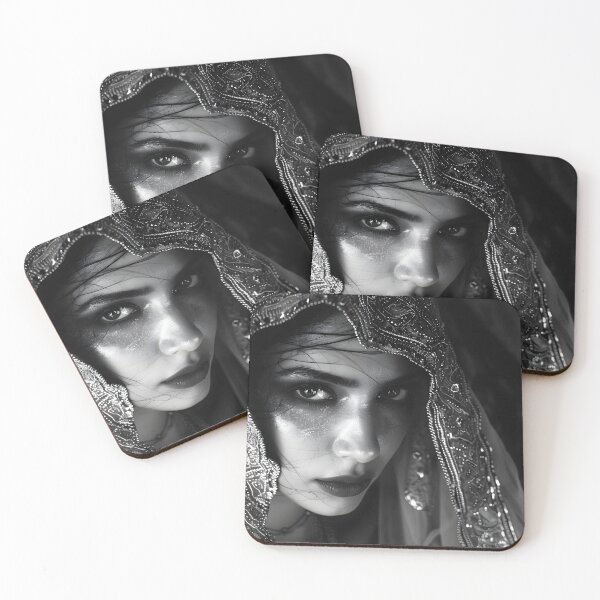 Item preview, Elegant woman in ornate traditional attire gazing intensely designed and sold by Artessie.