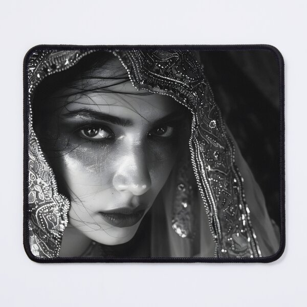 Item preview, Elegant woman in ornate traditional attire gazing intensely designed and sold by Artessie.