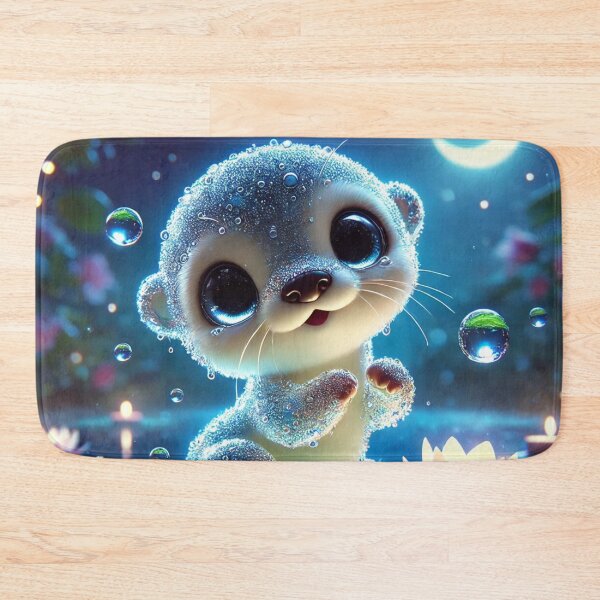 Item preview, Playful Water Otter Under Moonlight designed and sold by TeslaSt0re.