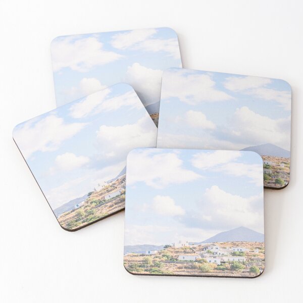 Item preview, Milos, Greece I Panoramic mountain view to the wild nature, boho aesthetic of the Cyclades islands pastel summer style with fine art photography and retro vintage postcard like Santorini or Mykonos designed and sold by Julie Travel Photography.