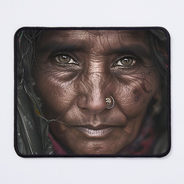 Item preview, Elderly woman with captivating eyes, traditional attire. designed and sold by Artessie.