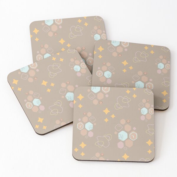 Item preview, Retro Stars Geometry Pastel Beige Abstract Print Pillow designed and sold by PickInsight.