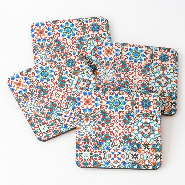 Item preview, Blue,red,Moroccan,mosaic tiles,Mediterranean art designed and sold by MariaMarinova.