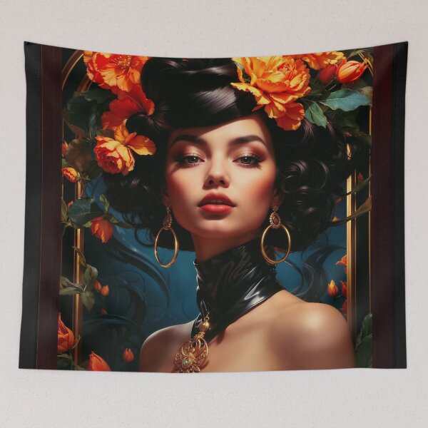 Item preview, She Has Your Attention Now Pop Surrealism Portraiture Captivating AI Concept Art by Xzendor7 designed and sold by Xzendor7 Digital Art Creations.