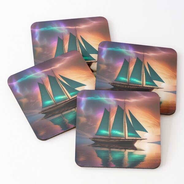 Item preview, Sailboat against the backdrop of the Northern Lights designed and sold by quasartphil.