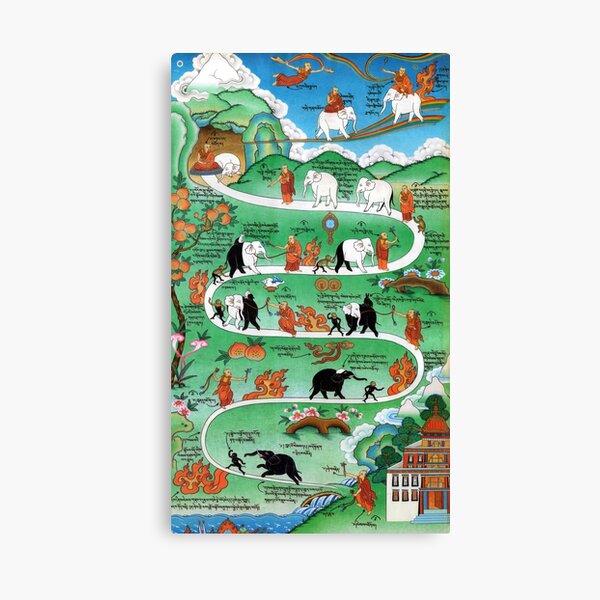 Item preview, Taming The Elephant Mind Buddhist Path of Samatha Tibetan Painting designed and sold by Onodera.