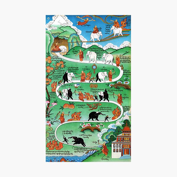 Item preview, Taming The Elephant Mind Buddhist Path of Samatha Tibetan Painting designed and sold by Onodera.