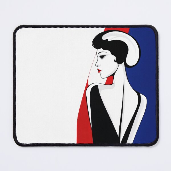 Item preview, Striking Black and White Minimalist Woman in Blue designed and sold by SplashTastic.