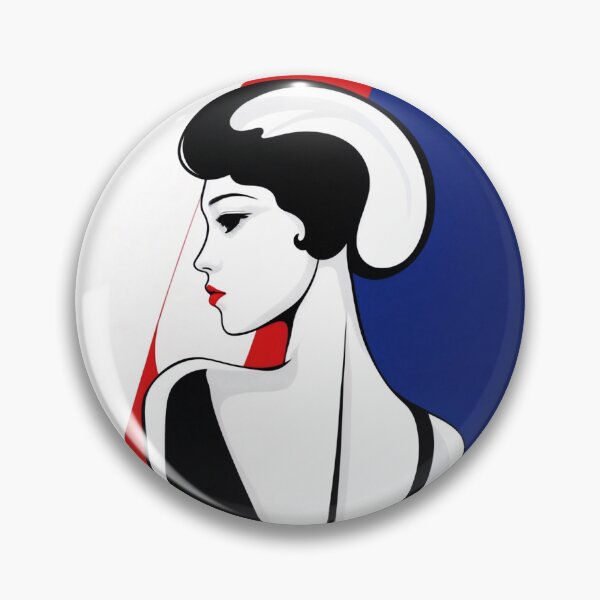 Item preview, Striking Black and White Minimalist Woman in Blue designed and sold by SplashTastic.