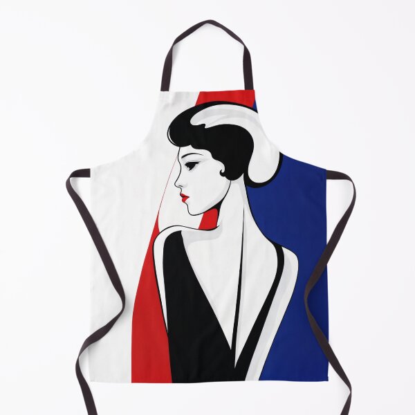 Item preview, Striking Black and White Minimalist Woman in Blue designed and sold by SplashTastic.